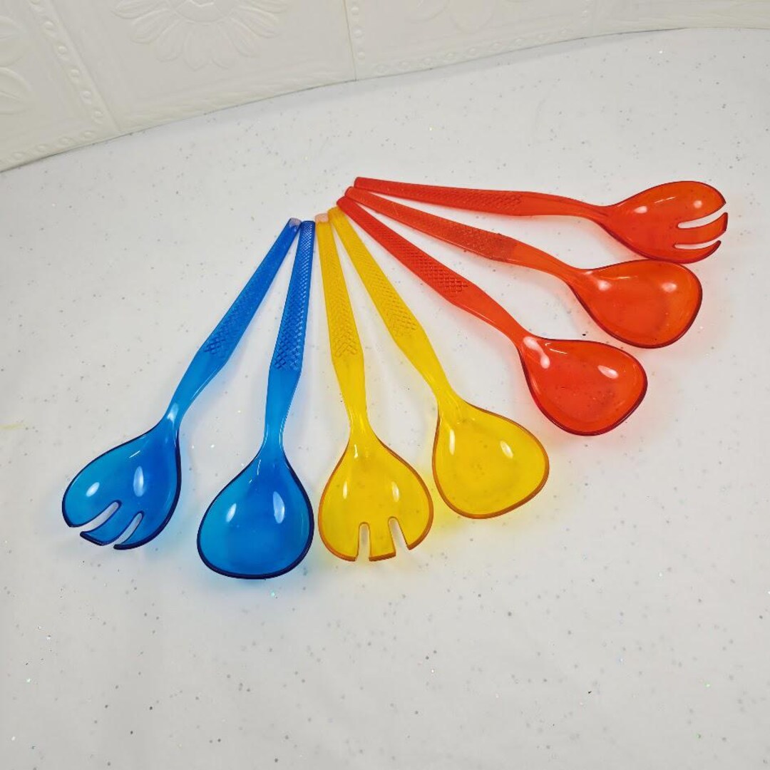 Couverts à salade vintage des années 1970