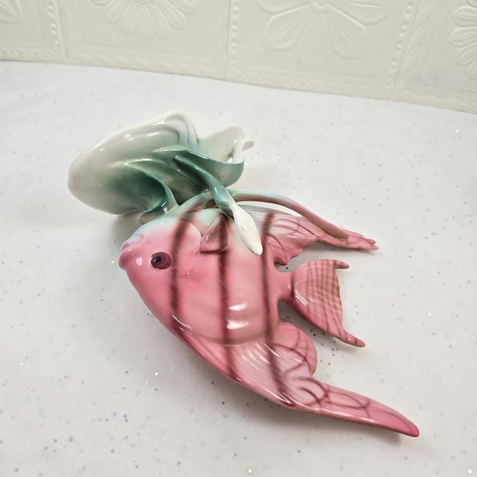 Vintage Japan Made Glossy Ceramic Tropical Fish 1950s 1960's