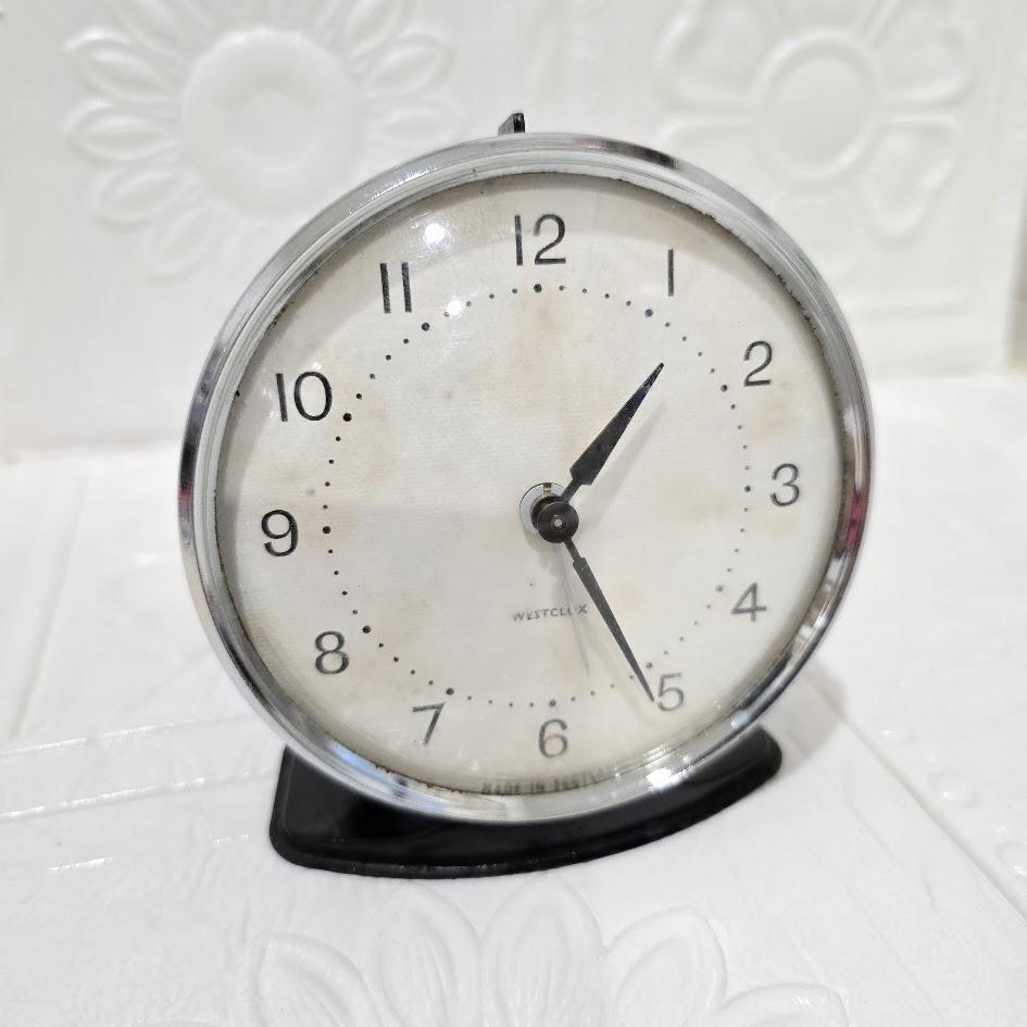 Vintage Retro 'westclox' Brand Bedroom Scotland Alarm Clock White