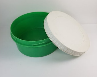Perfect Vintage very Large Retro Kitchen Canister Nylex Made in Australia 1950's green plastic Cake barrel
