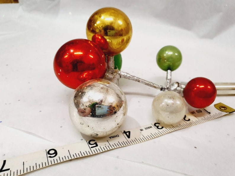 Antique assortment set of Vintage Retro Christmas Glass Christmas Mercury glass traditional Candle and baubles image 6