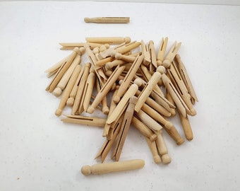 New Vintage Wooden Dolly Pegs clothes Pegs set of 54 assorted as pictured this is ONE LOT