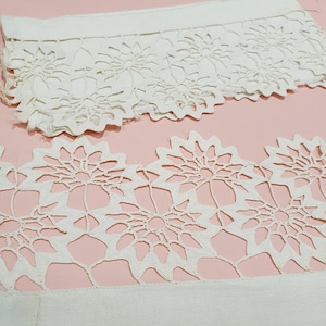 13 Vintage Cotton Crochet Lace pieces Lace pretty pieces as found Sewing Doll Making trim trimming Millinery