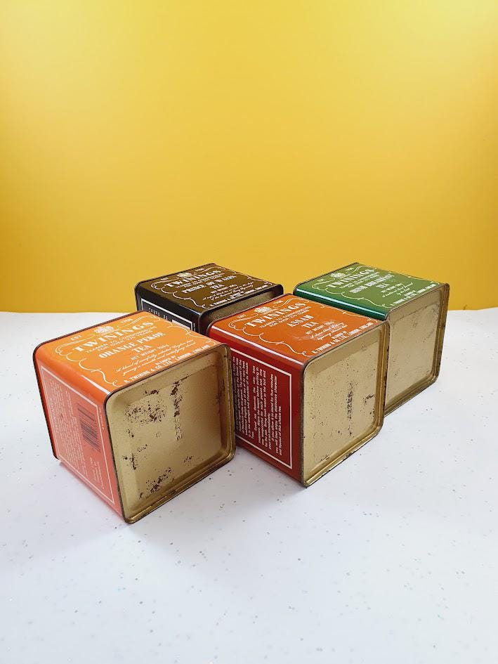 Vintage Twining's Tea Tin Storage Cannister – England 1950s-1970s