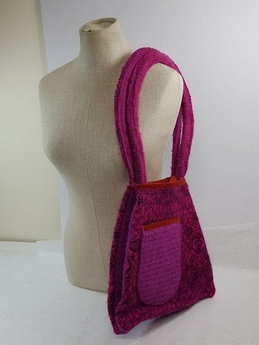 Sac Bandoulière Vintage Pure Laine Tissé - Style Hippie - Taille Moyenne - Occasion Très Bon état