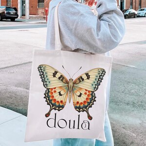 Doula tote bag, labour doula bag, birth bag, birth attendant bag, gift for doula, doula thank you gift, gift for her, birth worker bag