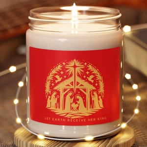 Christmas Nativity Candle, Christmas gift, Christmas home decor, Christian home decor, gift for her, Christian gift for her, nativity gift