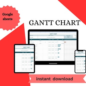 Gantt Chart, Editable Google Sheets Template, Project Management Planner, Timeline Tracker, Task Scheduling Tool, Business Planning Sheet
