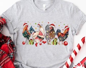 Funny Chicken Christmas Shirt,  Chick Xmas Family Tee,