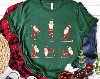 Funny Santa Yoga T-Shirt, Christmas Yogi Gift