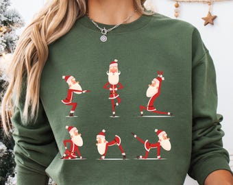 Santa Namaste Sweatshirt, Funny Santa Yoga Hoodie,