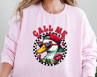 Valentine Stockenten Ente Sweatshirt, lustige Tiere Ente Valentinstag Shirt,