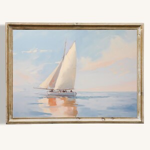Seascape Painting | Sailing Ship Painting | Nautical Decor | Old Ship Print | Vintage Art | Vintage Sailing Boat | Ocean Landscape