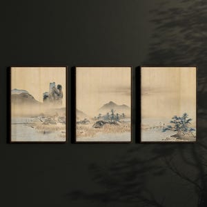 Set of Three Prints - Japanese Landscape Triptych - 3