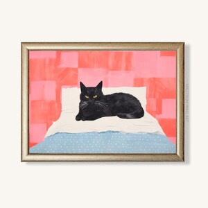 Humeurige kat-poster | Cadeau voor kattenliefhebbers | Kat moedercadeau | Kat downloaden | Muurkunst kat | Kat schilderij | Direct downloaden