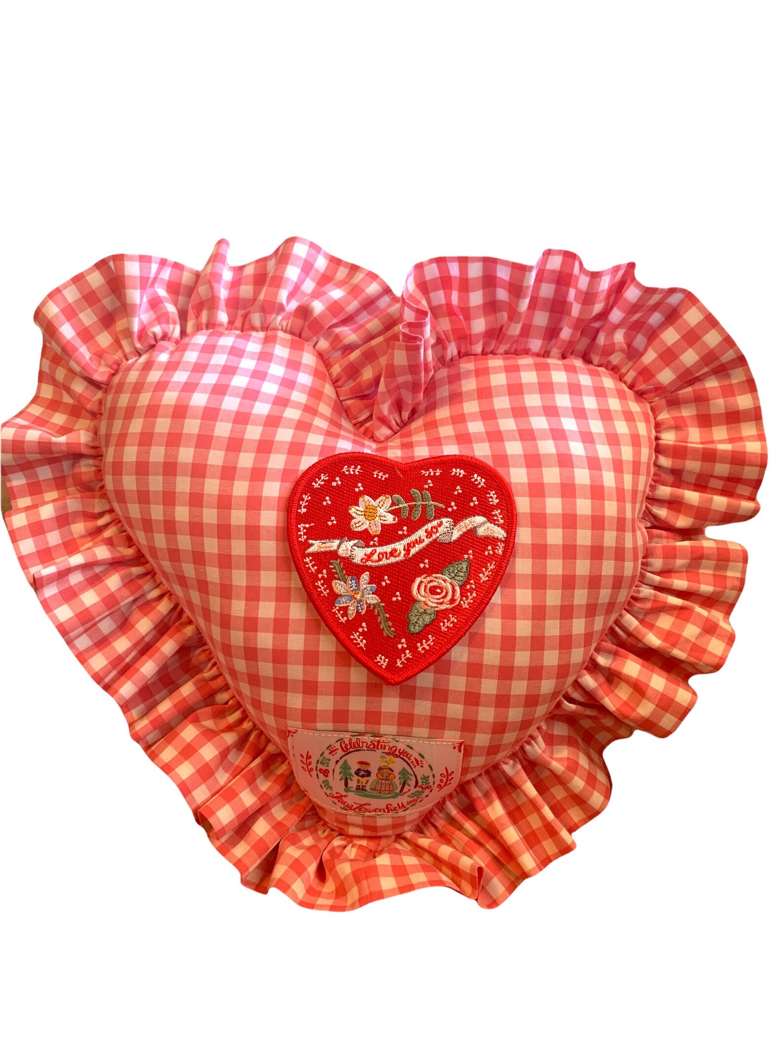 Personalized Embroidered Heart Pillow Love You Sothrow Etsy