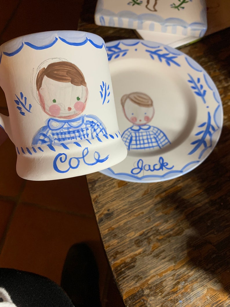 Children's Plate and Bowl Set Personalized Plate Set Etsy