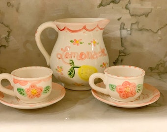 CUSTOM Child's Lemonade Set - 4 cups and saucers