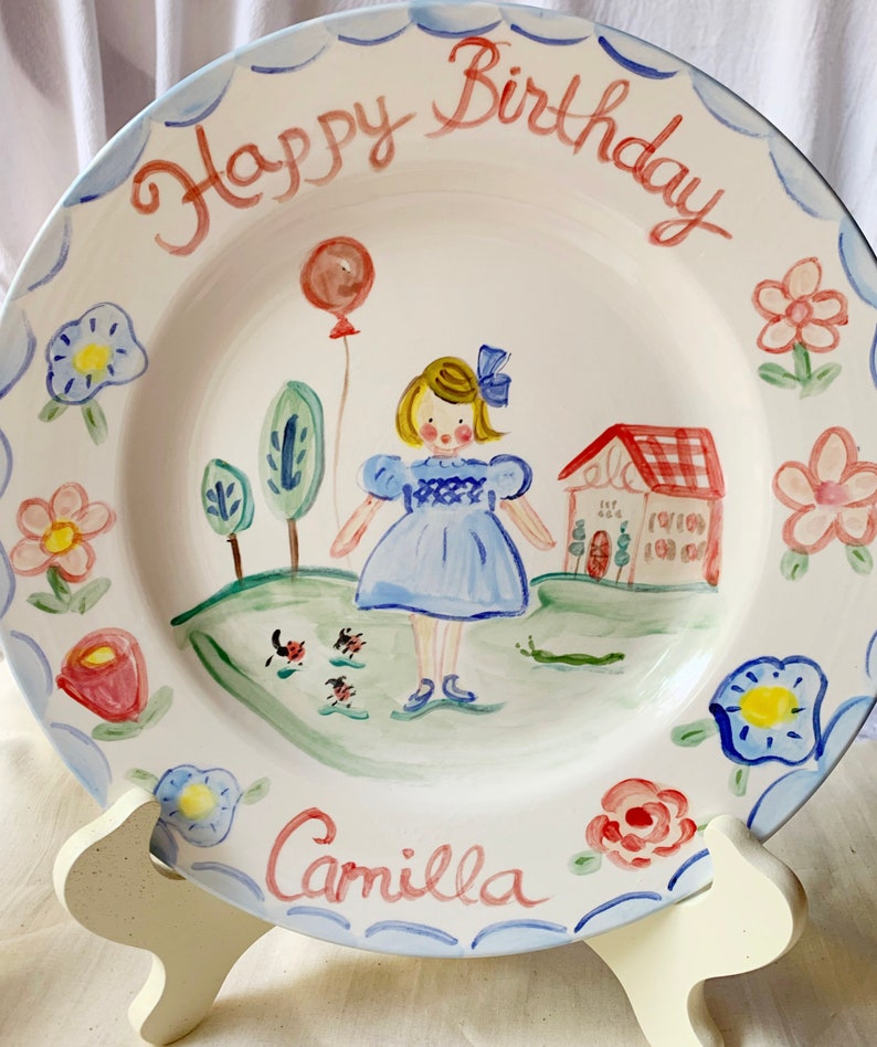Birthday Plate Childs Ceramic 10 Family Birthday Dinner Etsy