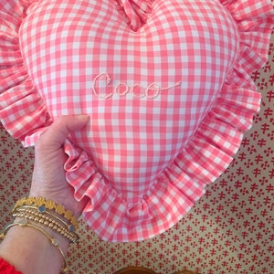 Personalized Embroidered Heart Pillow, Love You so,Throw Pillow, Heart Shaped Pillow, Made in the USA