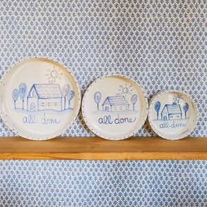 Large Pet Bowl, Blue and White Dog Bowl