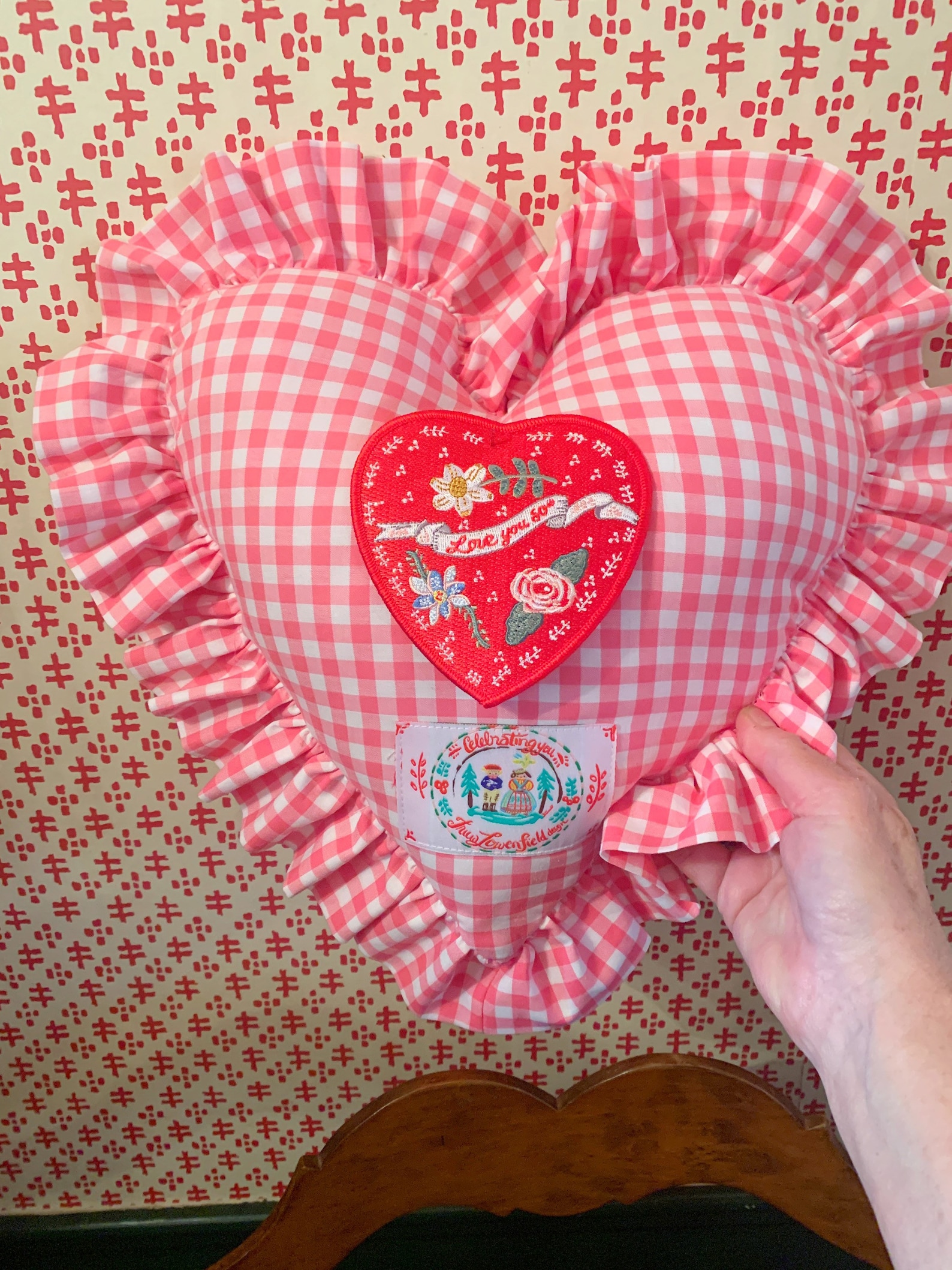 Personalized Embroidered Heart Pillow Love You Sothrow Etsy