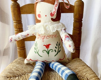 Personalized Doll, Handmade Doll, Handpainted Doll