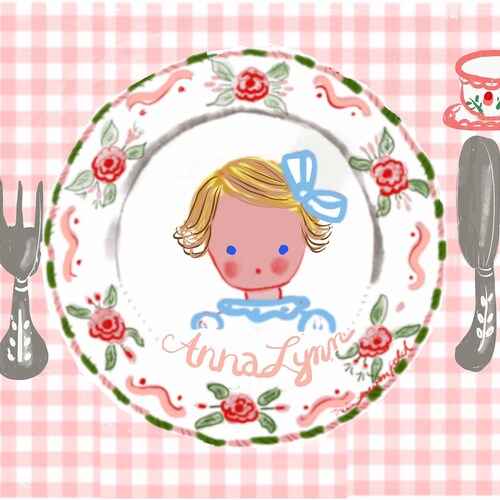 Laminated Placemats. Blue Gingham Placemat Double Sided Etsy