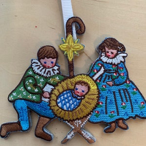Nativity Christmas Embroidered Ornament,Crèche, Nativity , Christmas Ornaments,Embroidered Ornaments image 1