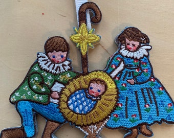 Nativity Christmas Embroidered Ornament,Crèche, Nativity , Christmas Ornaments,Embroidered Ornaments