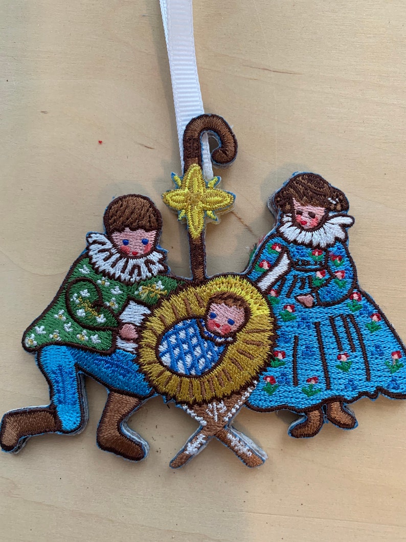 Nativity Christmas Embroidered Ornament,Crèche, Nativity , Christmas Ornaments,Embroidered Ornaments image 1