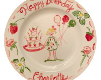 Birthday Plate - Strawberry Girl