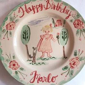 Birthday Plate Roses/Trees image 1