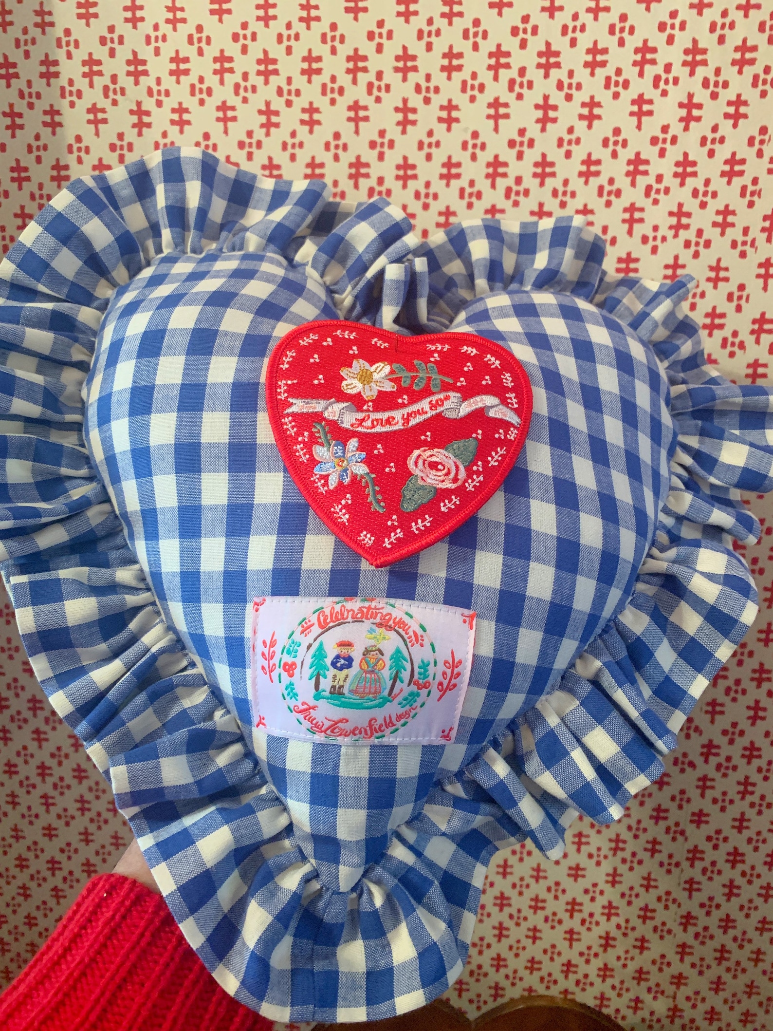 Personalized Embroidered Heart Pillow Love You Sothrow Etsy