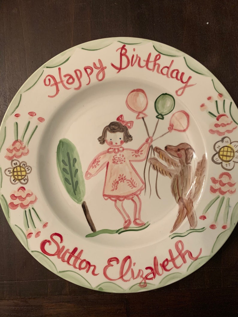 Birthday Plate Roses/Trees image 6