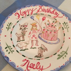 Birthday Plate ,Handpainted Plate ,Personalized image 3