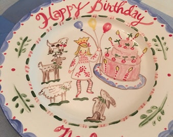 Birthday Plate - Party with Striped Stockings