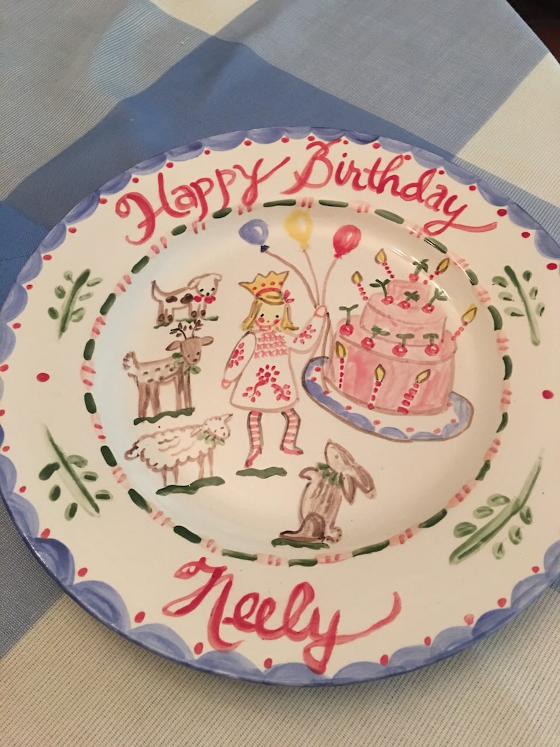 Birthday Plate ,Handpainted Plate ,Personalized image 3