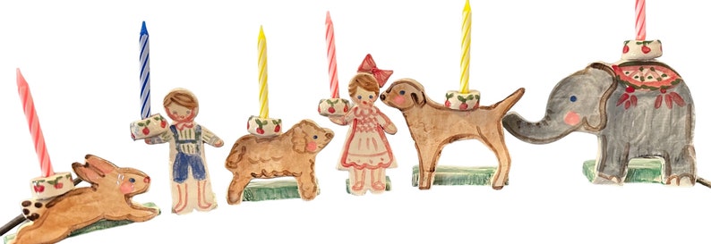 Birthday Cake Topper, Birthday Candle Holders, Childrens Cake Toppers image 1