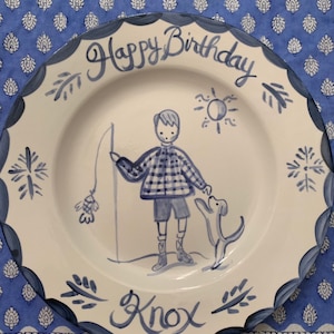 Birthday Plate - Blue/White (generic)
