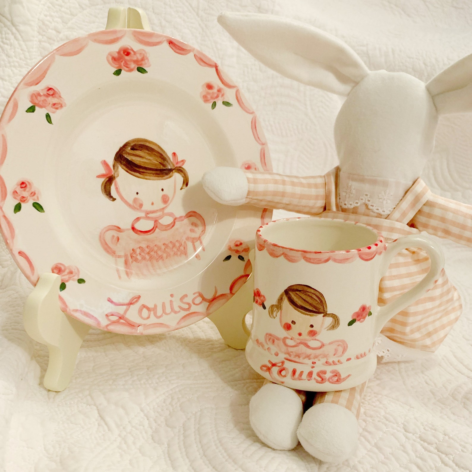 Children's Plate and Bowl Set Personalized Plate Set Etsy