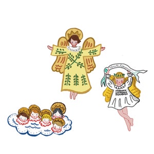 Christmas Angel Needlepoint Canvas, Angel Ornaments, Christmas Ornaments,Make Your Own Needlepoint Ornaments, Needlepoint Angels, Set of 3