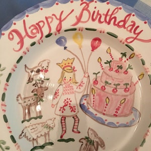 Birthday Plate ,Handpainted Plate ,Personalized image 5