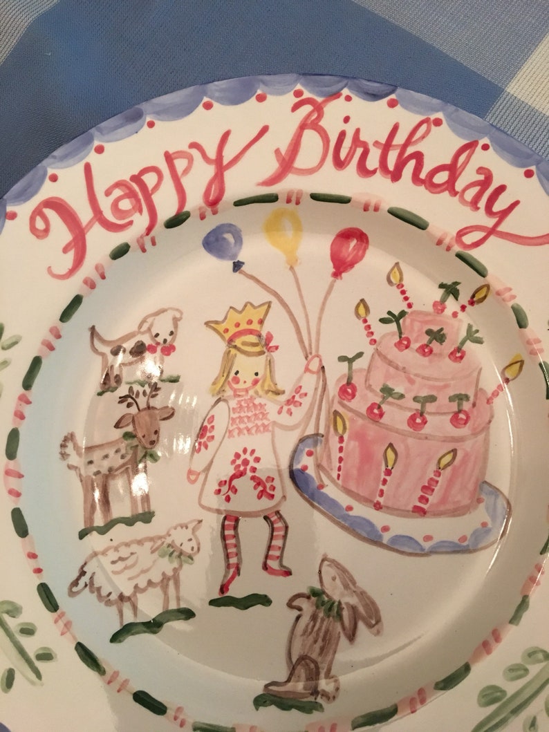 Birthday Plate ,Handpainted Plate ,Personalized image 5