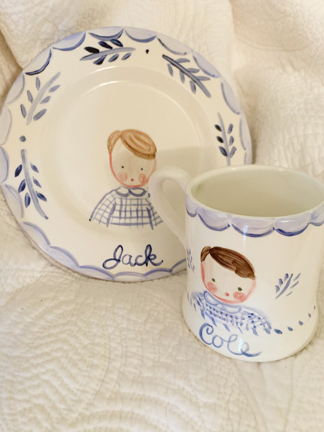 Children's Plate and Bowl Set, Personalized Plate Set, Custom Children