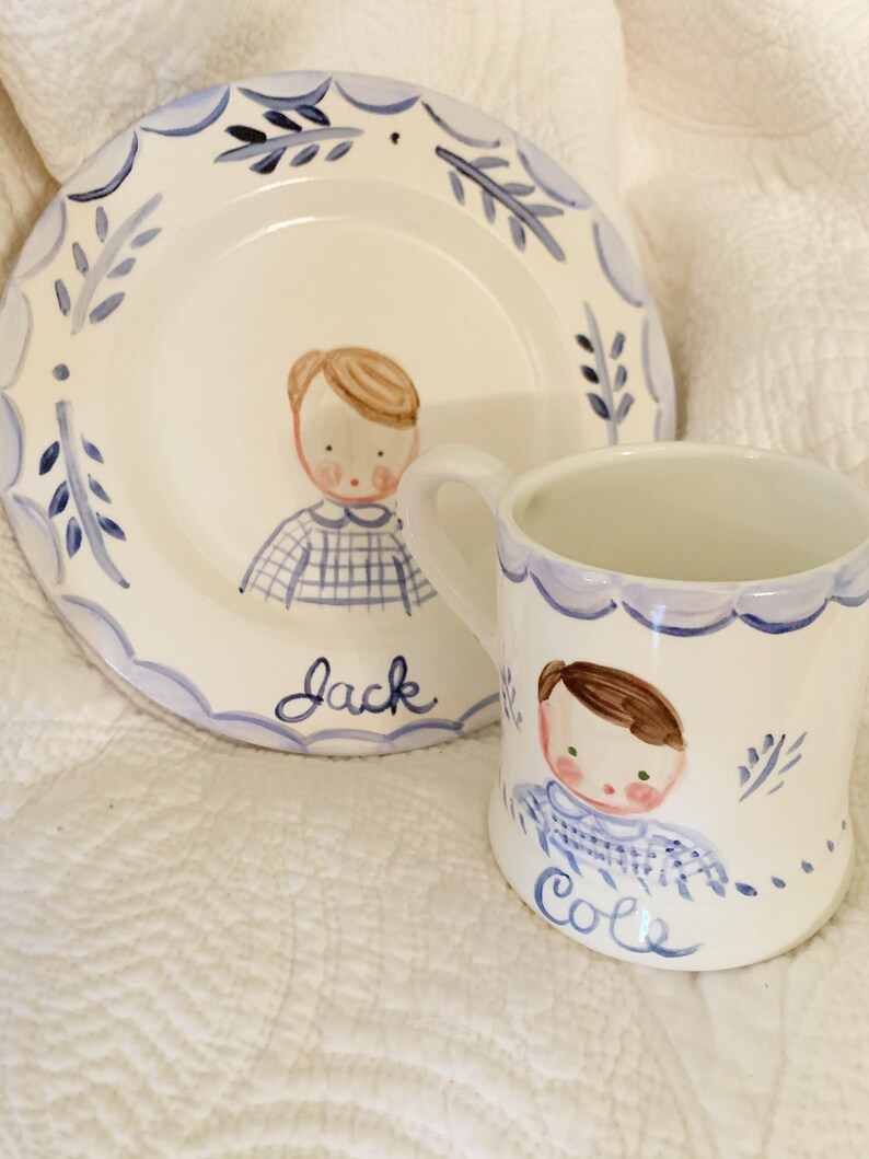 Children's Plate and Bowl Set Personalized Plate Set Etsy