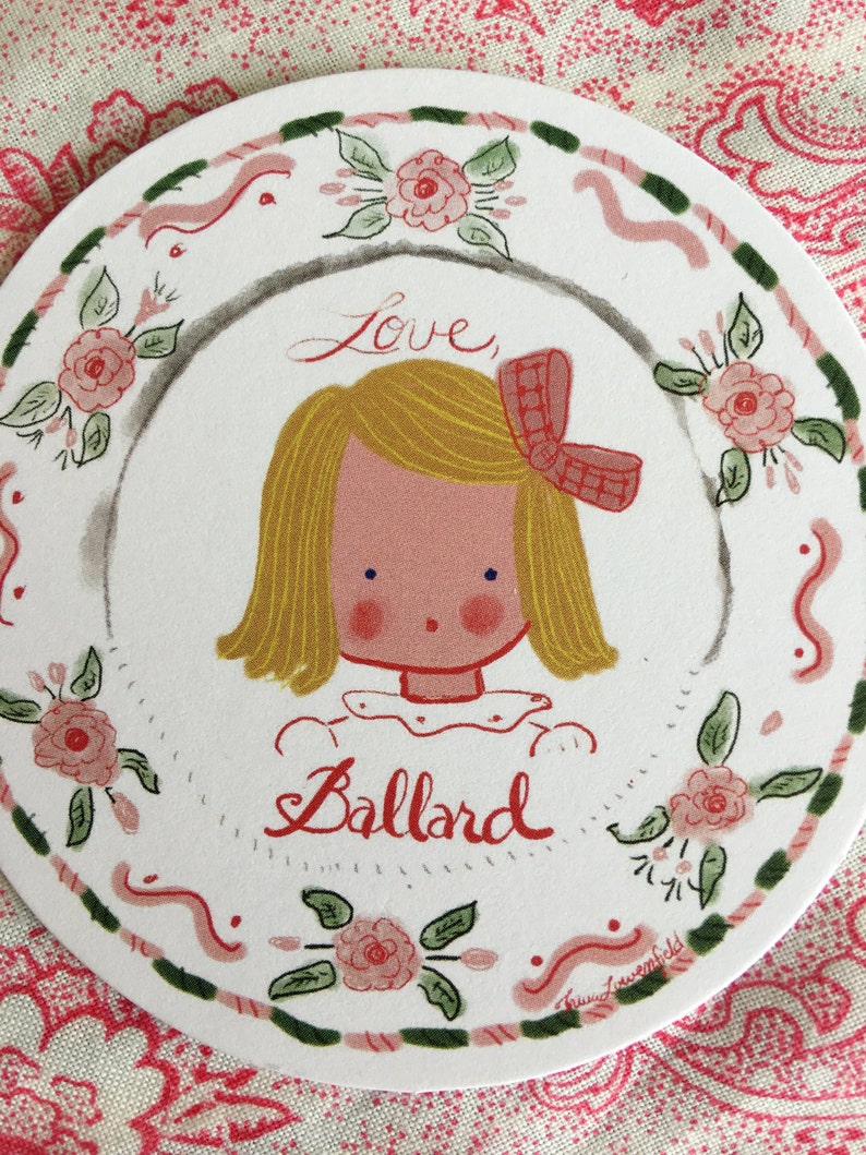 custom Round Sticker Gift Tag personalized Sticker Gift Tags Portrait tags