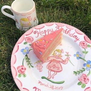 Birthday Plate -Pink/Green