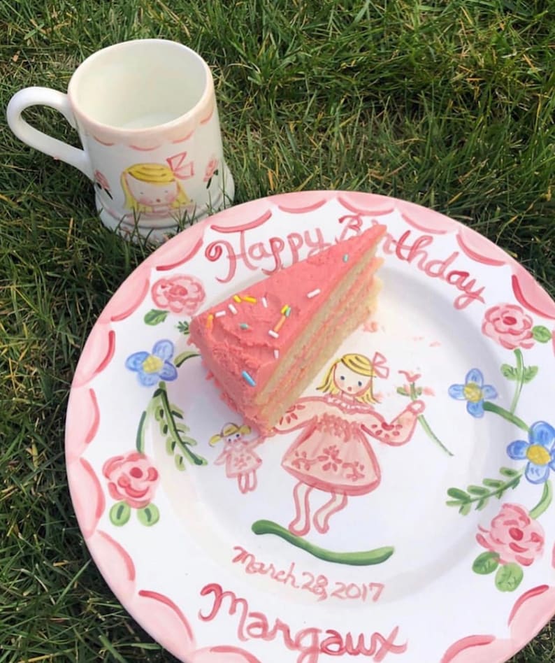 Birthday Plate -Pink/Green