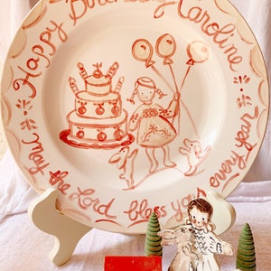 Birthday Plate - Balloons, Cake, Dogs - Tricia Lowenfield Design